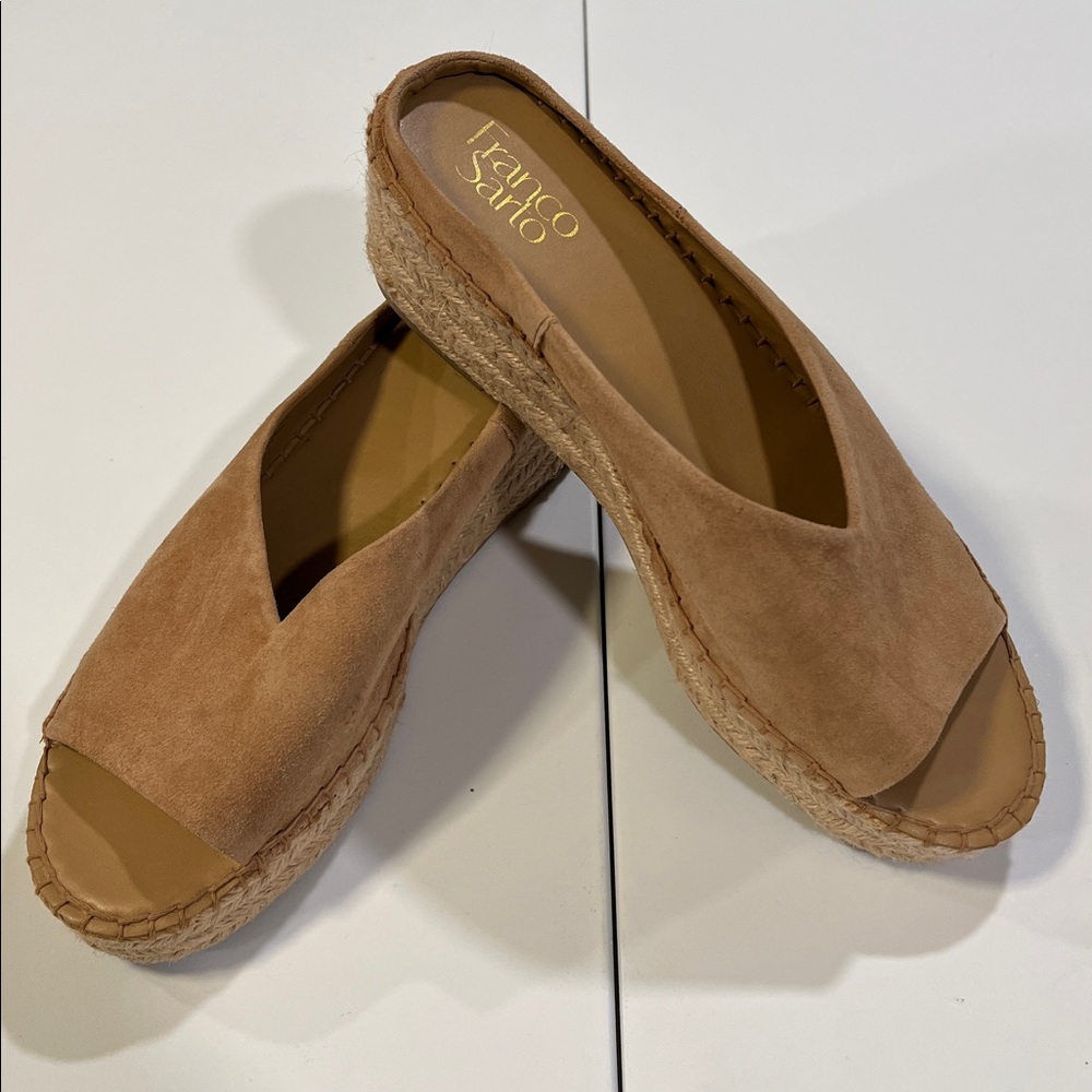 Franco Sarto Brown Suede Espadrille‎ Sandals